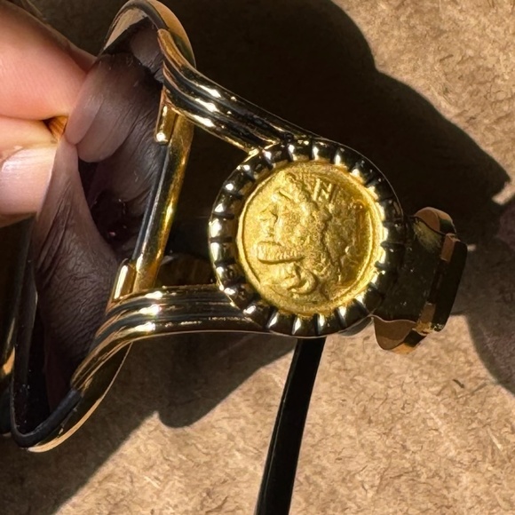 Fendi Black and Gold Plated Sunglasses